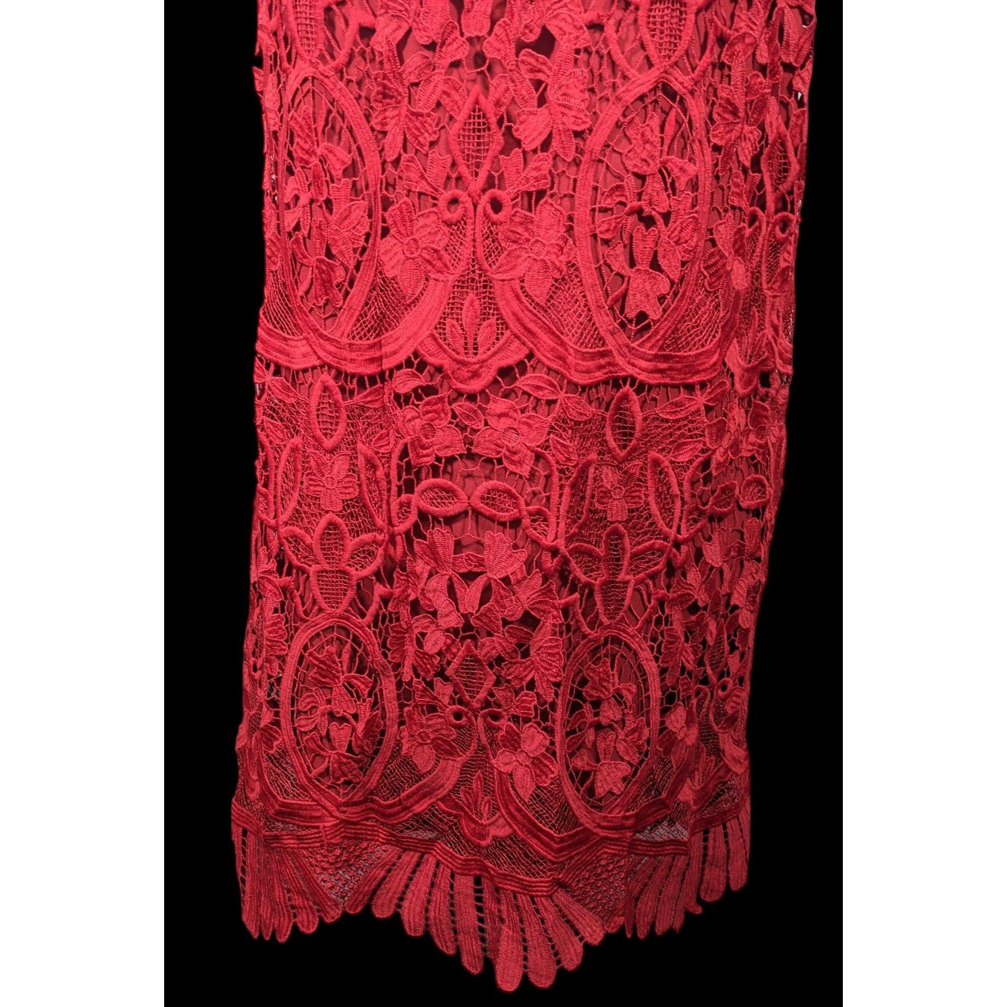 Lovers and Friends Lovers + Friends Caspian Red Lace Shift Dress Size Large Size L / US 10 / IT 46 - 5 Thumbnail