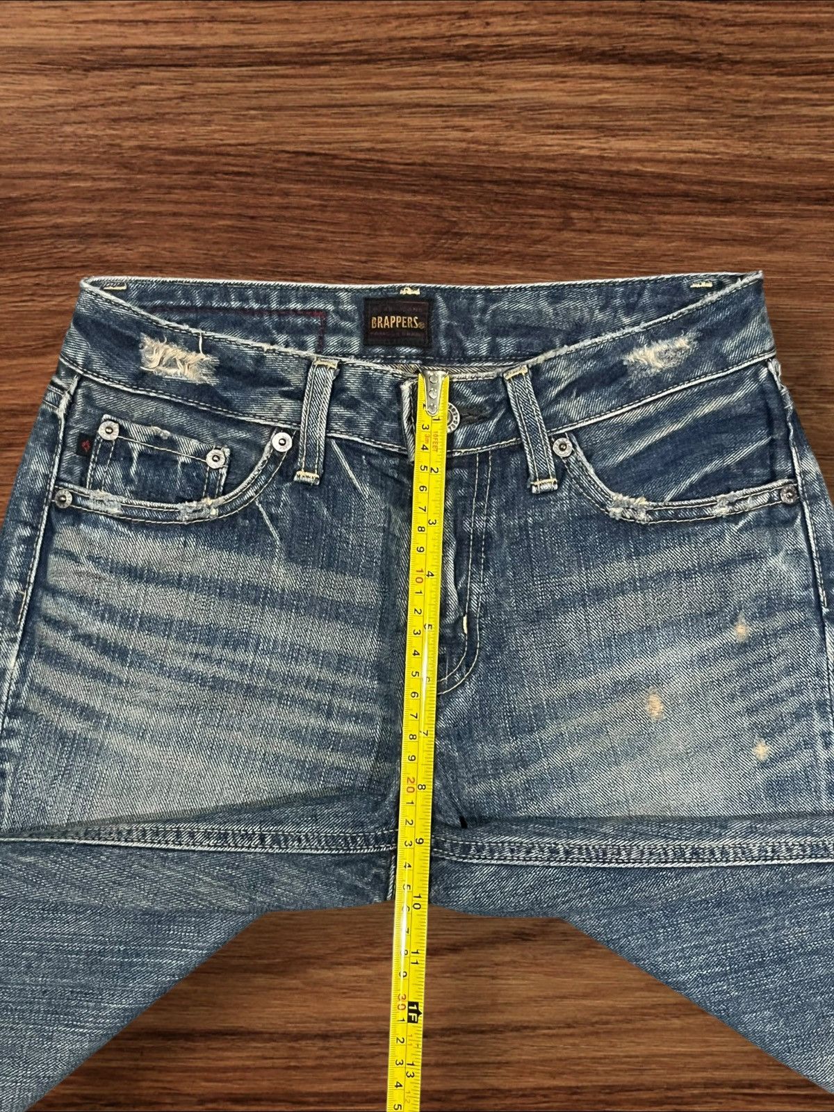 Japanese Brand × Johnbull Vintage Japanese Brappers Distressed Blue Washed Flare Jeans Size 28" / US 6 / IT 42 - 13 Thumbnail