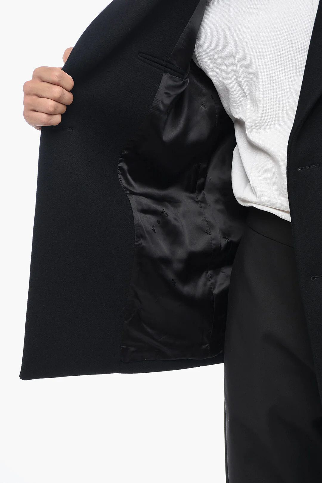 Off-White og1mm0426 Wool-Blend Double-Breasted Coat in Black Size US M / EU 48-50 / 2 - 5 Thumbnail