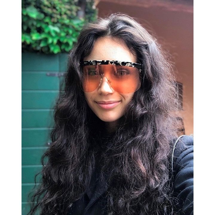 Loewe Loewe LW40034U 55S Sunglasses Colored Havana Shield Frame Size ONE SIZE - 5 Thumbnail