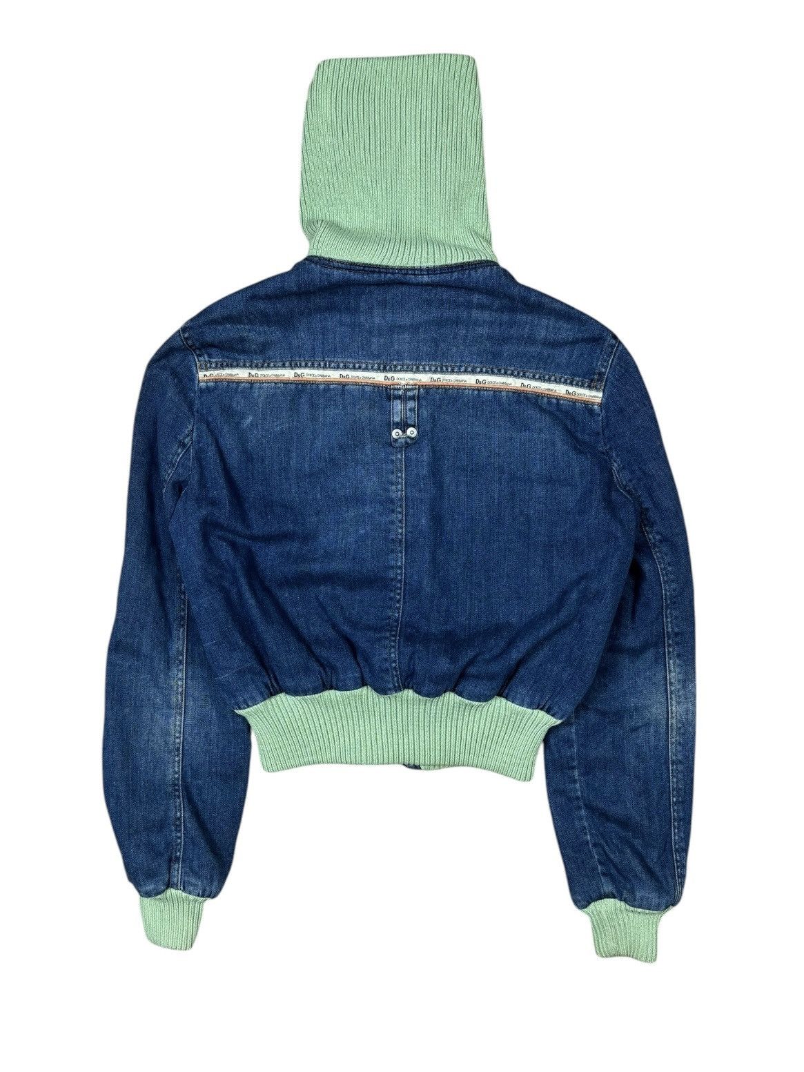 Dolce & Gabbana 2000s Dolce & Gabbana Cropped Denim Bomber Jacket Size M / US 6-8 / IT 42-44 - 2 Thumbnail
