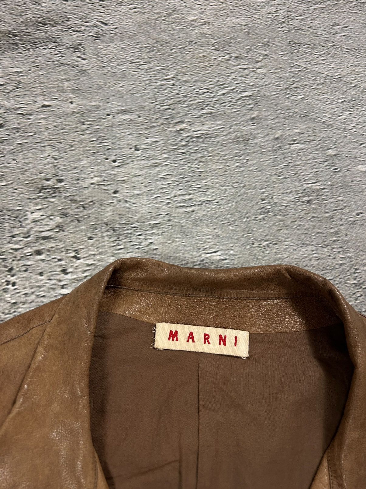Marni Marni lamb leather jacket ramones brown Size M / US 6-8 / IT 42-44 - 2 Thumbnail