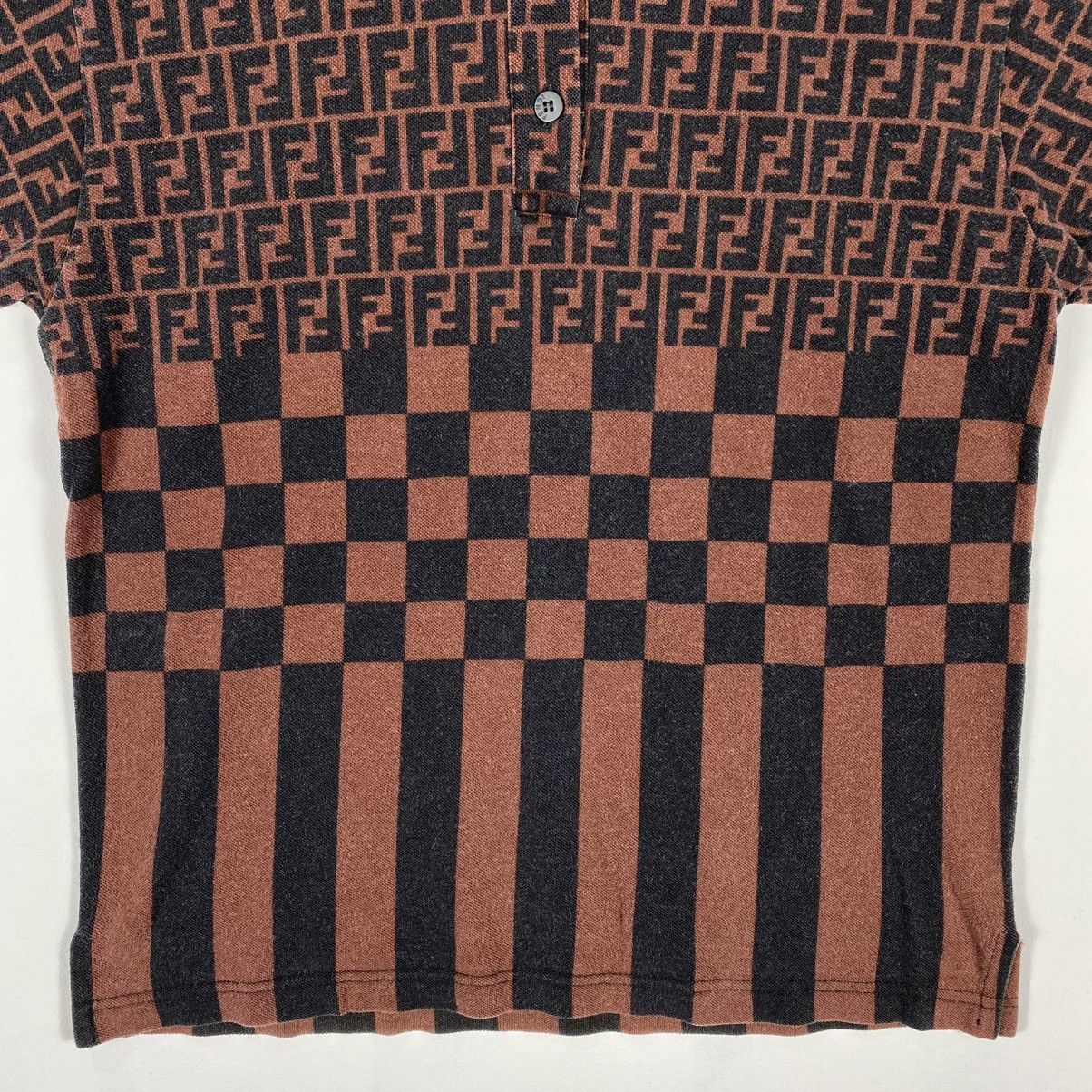 Fendi × Vintage Vintage FENDI Zucca Monogram Polo Shirt Size 3 Made In Italy Size M / US 6-8 / IT 42-44 - 5 Thumbnail