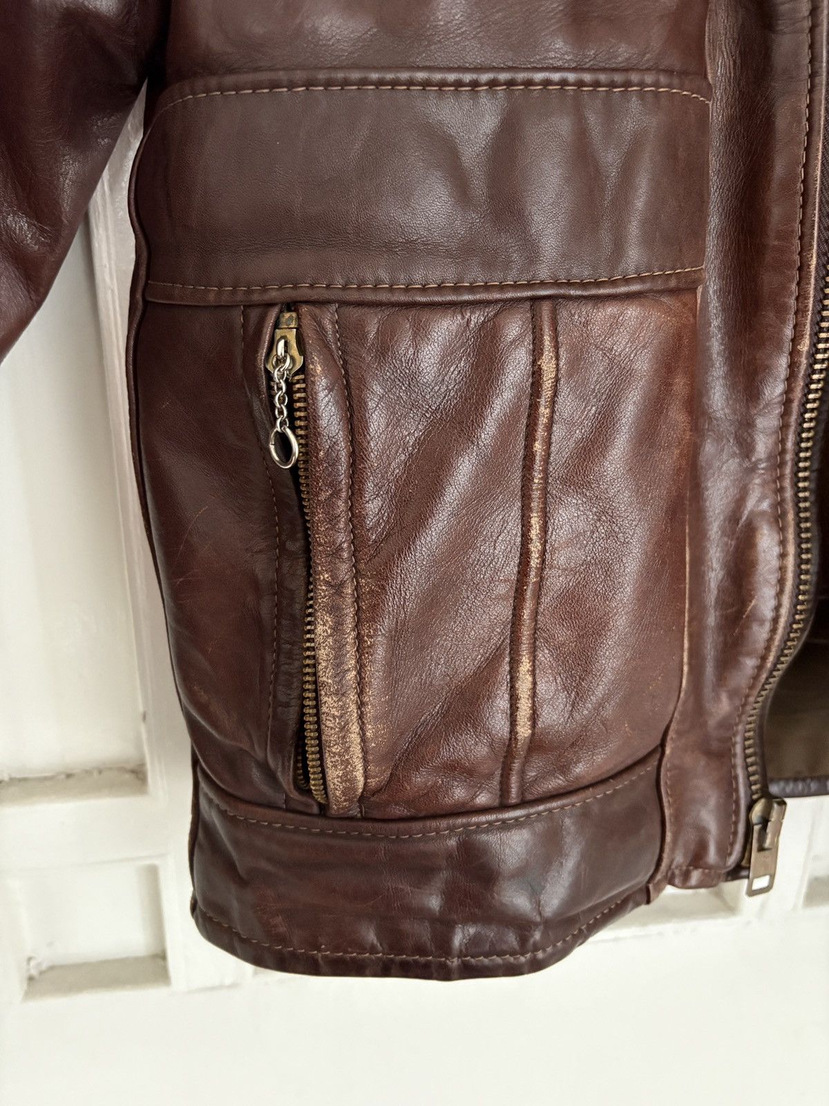 Schott Vintage Schott Brown Motorcycle Jacket Fur Lined Size US M / EU 48-50 / 2 - 7 Thumbnail