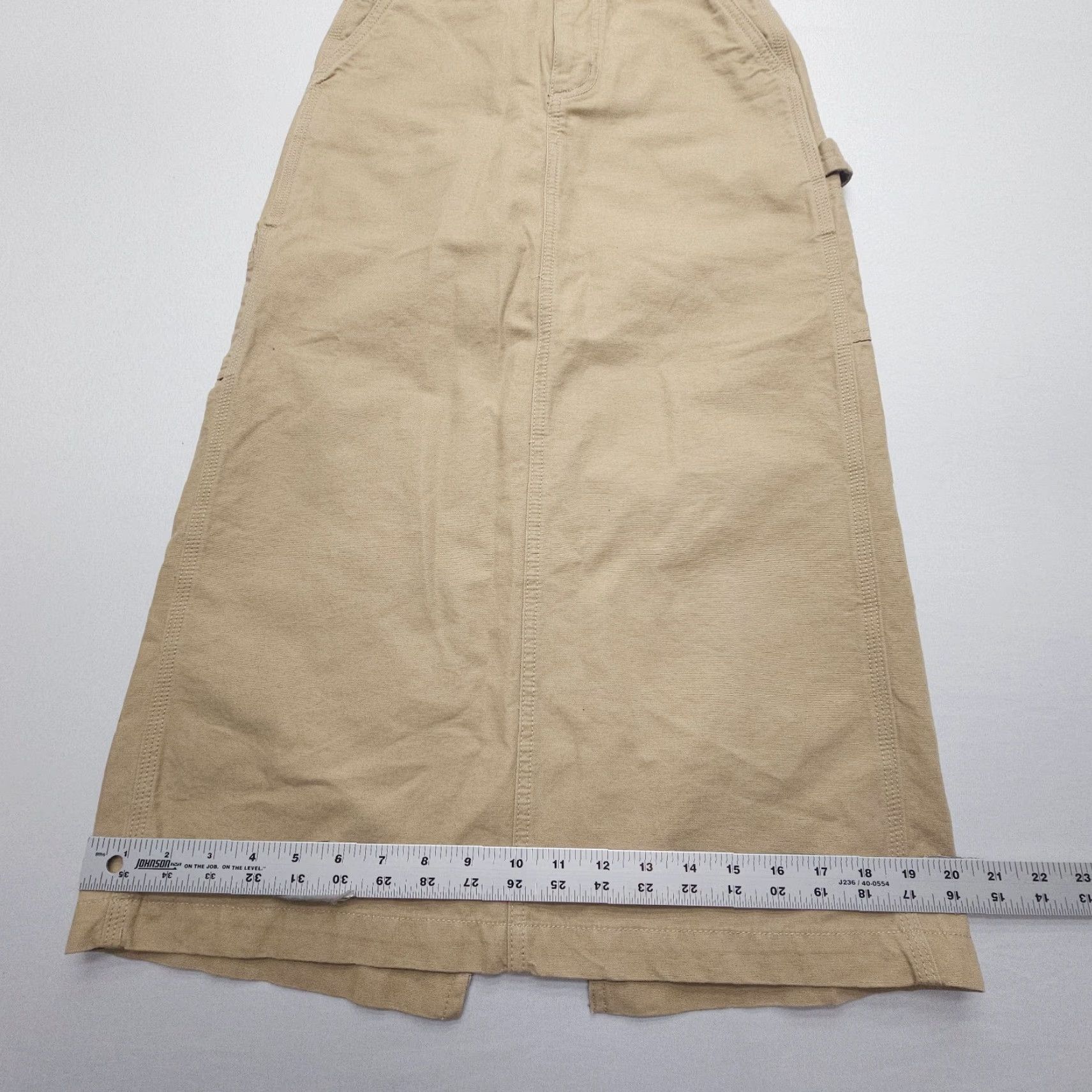 TNA TNA Aritzia Greenwich Midi Skirt Denim 00 Tan Cotton Denim Size 00 Skirt Casual Workwear Pockets Vintage: No Womens Size 24" / US 00 / IT 34 - 7 Thumbnail
