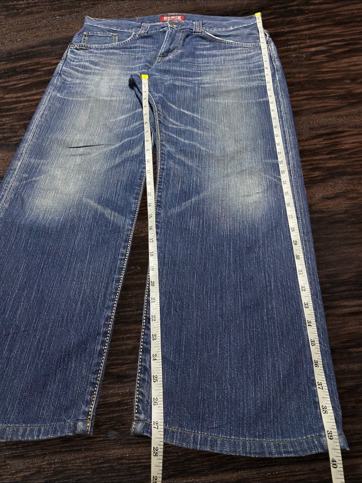 Junya Watanabe Vintage Japanese Brand Edwin 424XV Heavy Faded Baggy Jeans Size US 37 - 15 Thumbnail