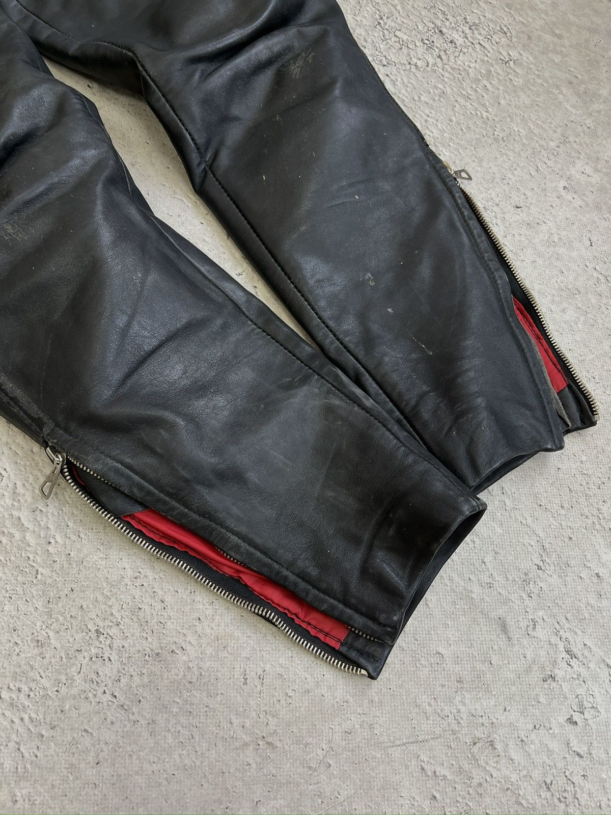 14th Addiction Avantgarde zipper moto racing leather pants balenciaga style Size US 31 - 4 Thumbnail