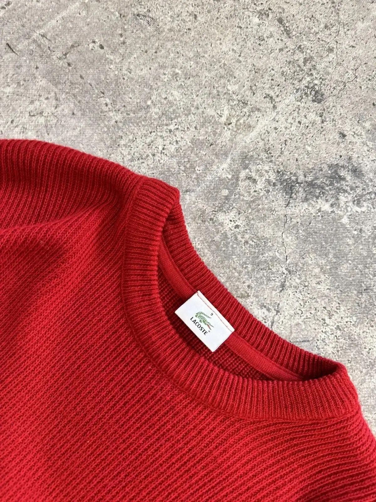 Lacoste × Vintage SALE💣💣 Chemise Lacoste knit Red wool blue sweater Size US XL / EU 56 / 4 - 6 Thumbnail