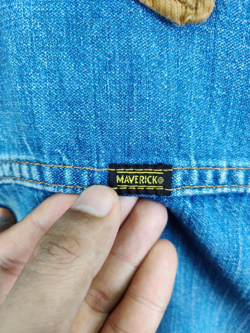 Japanese Brand Vintage Thrashed 90s Blue Bell Maverick Denim Jacket Size US M / EU 48-50 / 2 - 10 Thumbnail