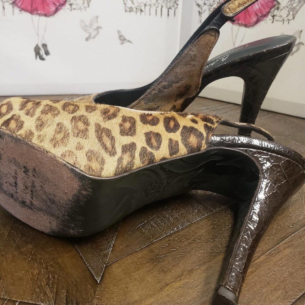 Donald Pliner Donald Pliner Croc Leather Slingback Size US 8 / IT 38 - 5 Thumbnail