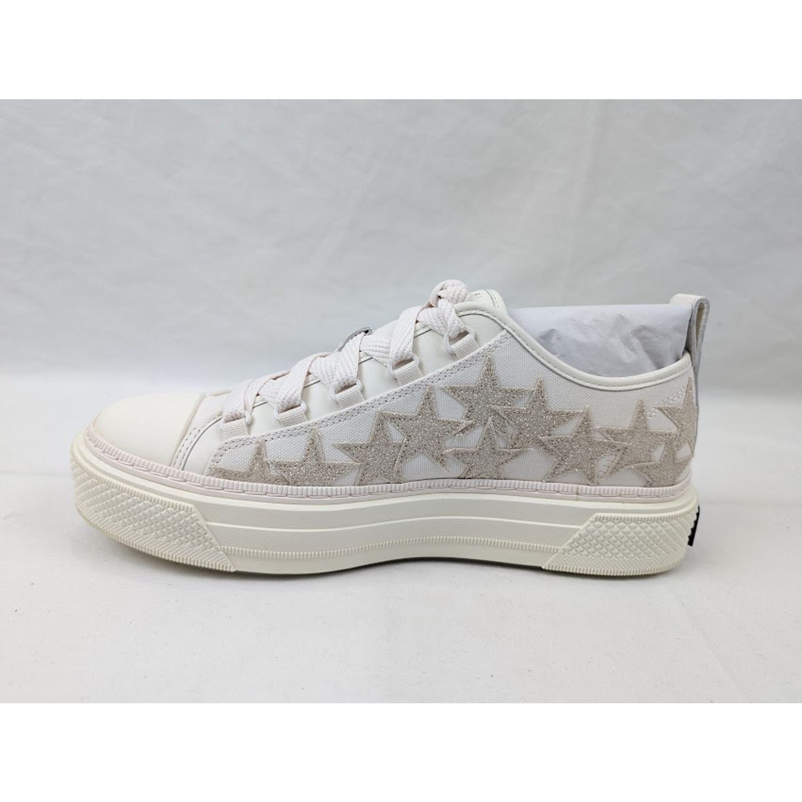 Amiri o1rshd1 Stars Court Low-Top Sneakers in Alabaster Size US 11 / EU 44 - 7 Thumbnail