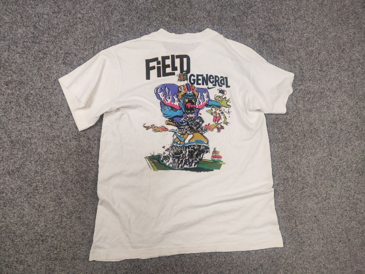 Nike Rare Vintage 80s Nike Field General flame Swoosh Tee T shirt Size US L / EU 52-54 / 3 - 15 Thumbnail