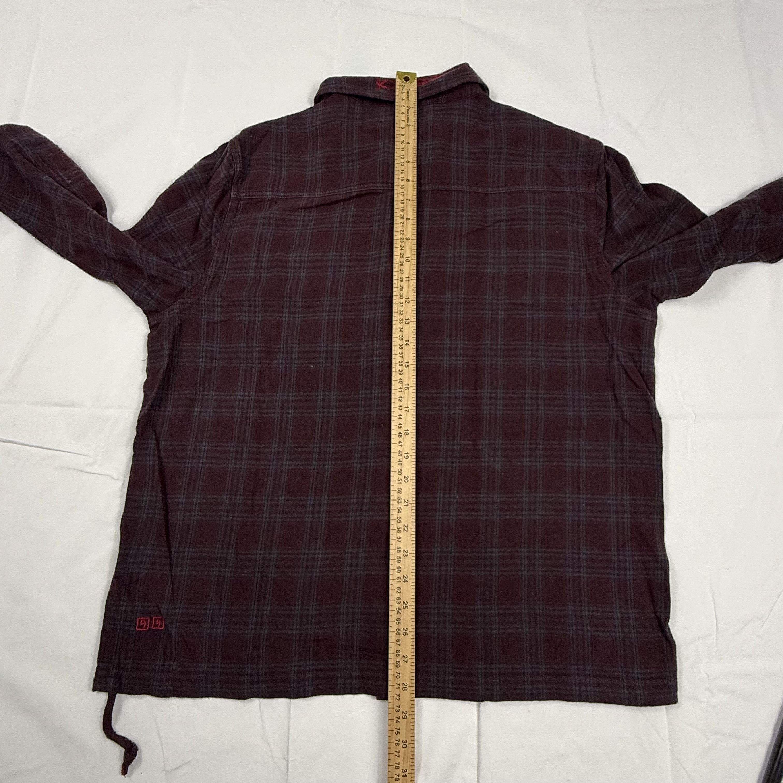 Ksubi Ksubi Spliced 999 LS Shirt Half T Burgundy Plaid Mens Large Size US L / EU 52-54 / 3 - 8 Thumbnail