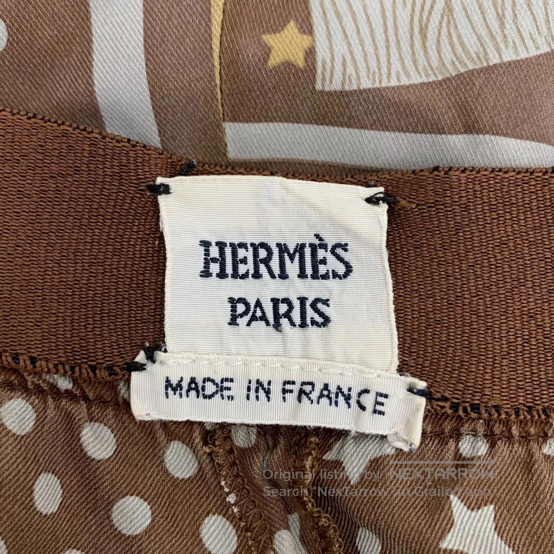 Hermes hermes brown silk polka dot pleated skirt. Size US 36 / EU 52 - 6 Thumbnail