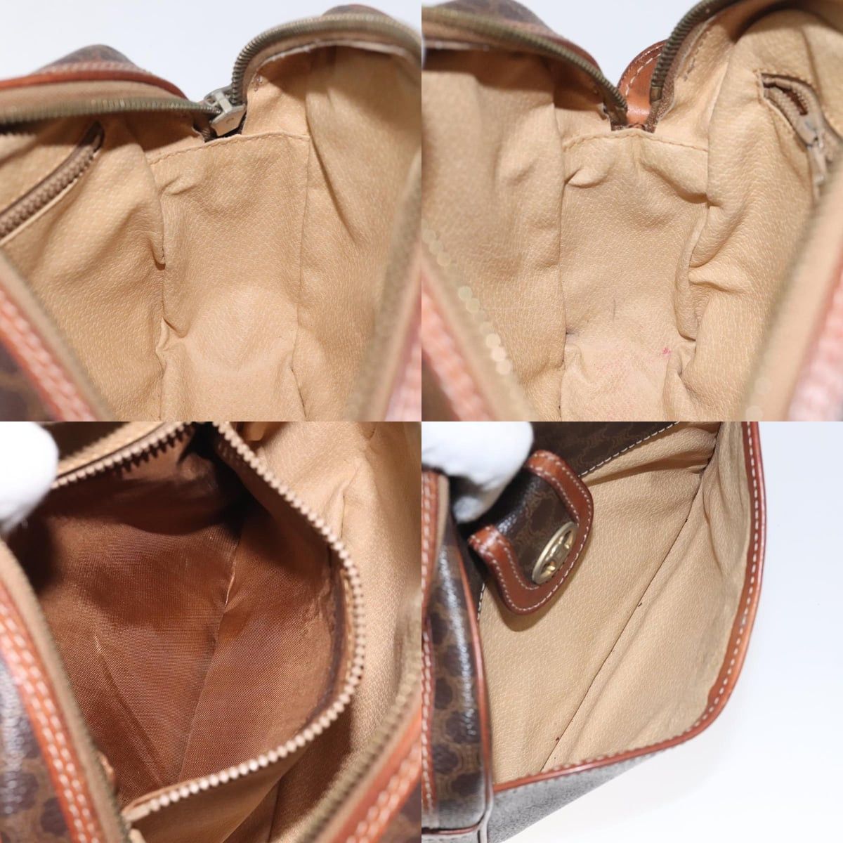 Celine CELINE Macadam Canvas Shoulder Bag Pvc Leather Brown Gold Size ONE SIZE - 12 Thumbnail