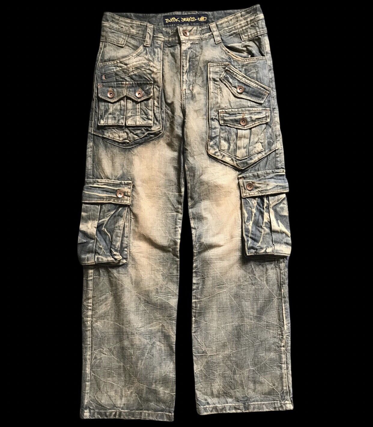 Seditionaries 💥BAGGY💥CP247 SLINK Seditionarie 3d Multipocket Baggy Jeans Size US 35 - 1 Thumbnail