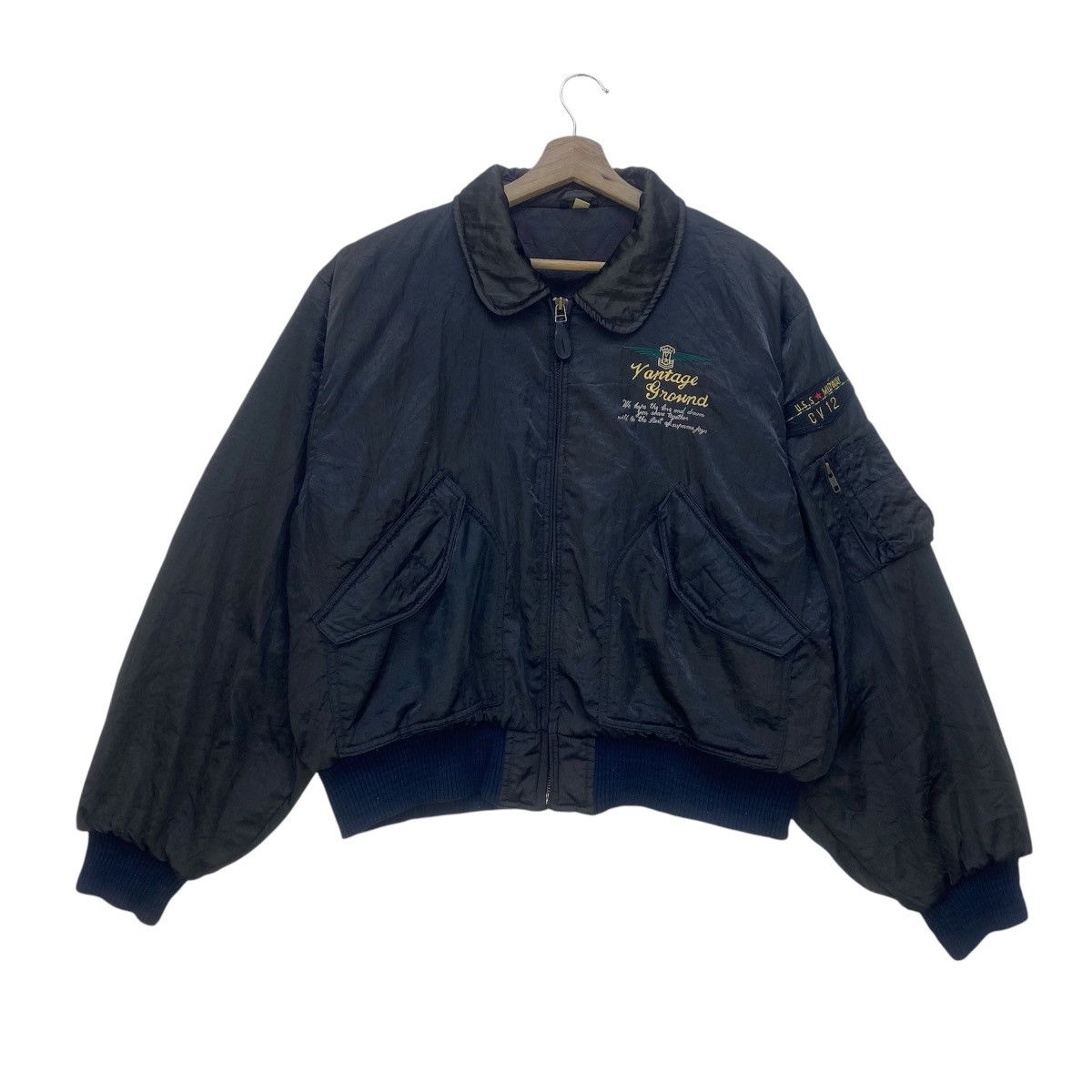 Vintage Vintage U.S.S Midway CV 12 Bomber Flight Jacket Size US M / EU 48-50 / 2 - 1 Thumbnail