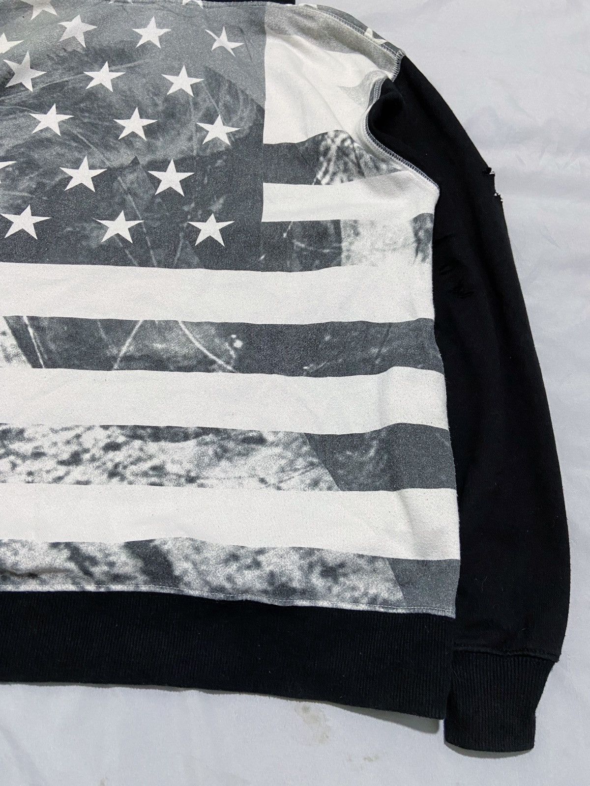 Japanese Brand B ONE SOUL DISTRESSED HOODIE AMERICAN FLAG Size US L / EU 52-54 / 3 - 21 Thumbnail