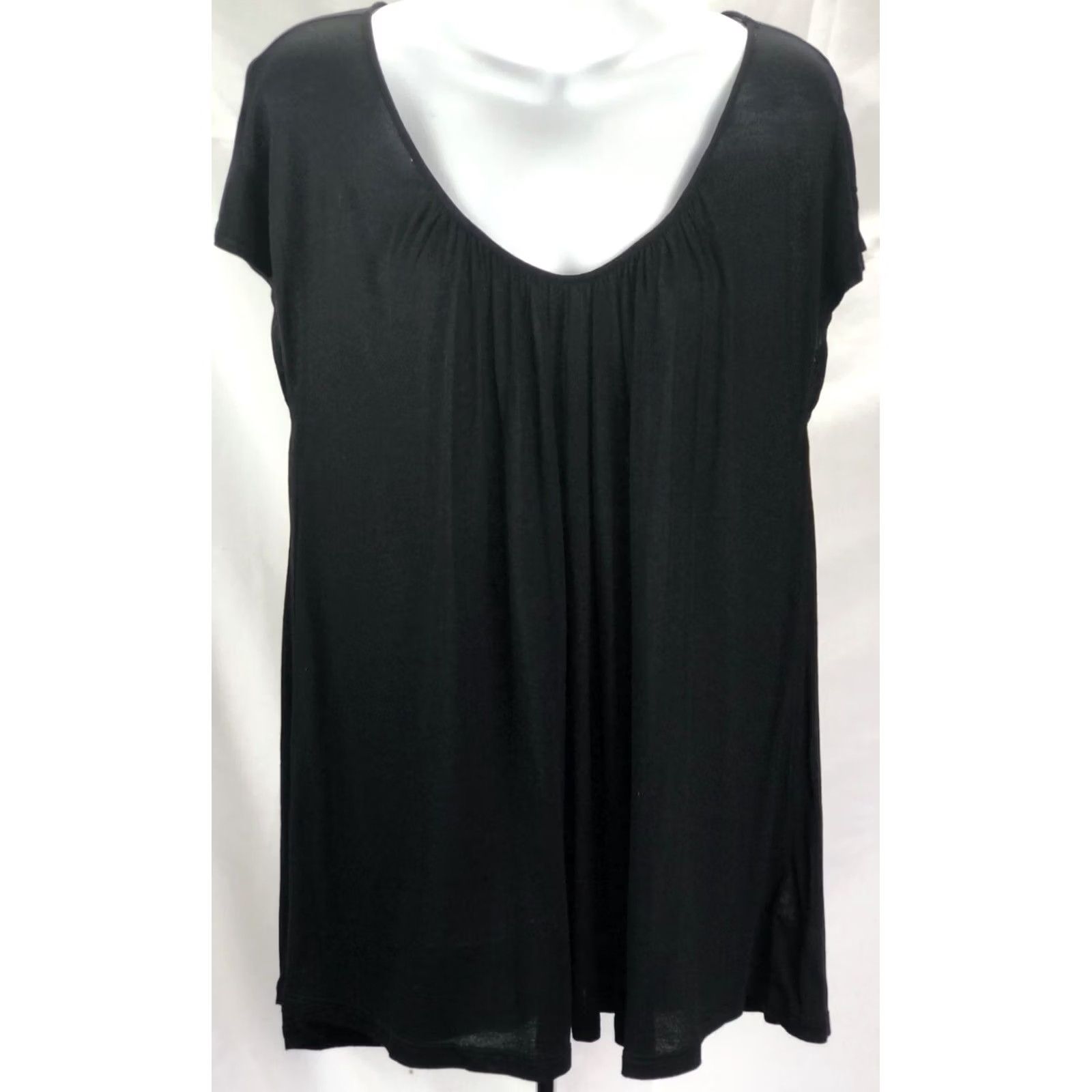 Old Navy Old Navy Blouse S Black Pleated Scoop Cap Sleeve Rayon Whimsy Gothic Capsule Shirt Womens Size S / US 4 / IT 40 - 6 Thumbnail