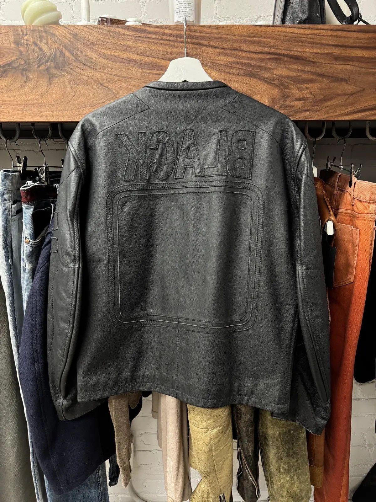 Maison Margiela SS02 BLACK MARGIELA CAFE RACER PATCHED LEATHER
