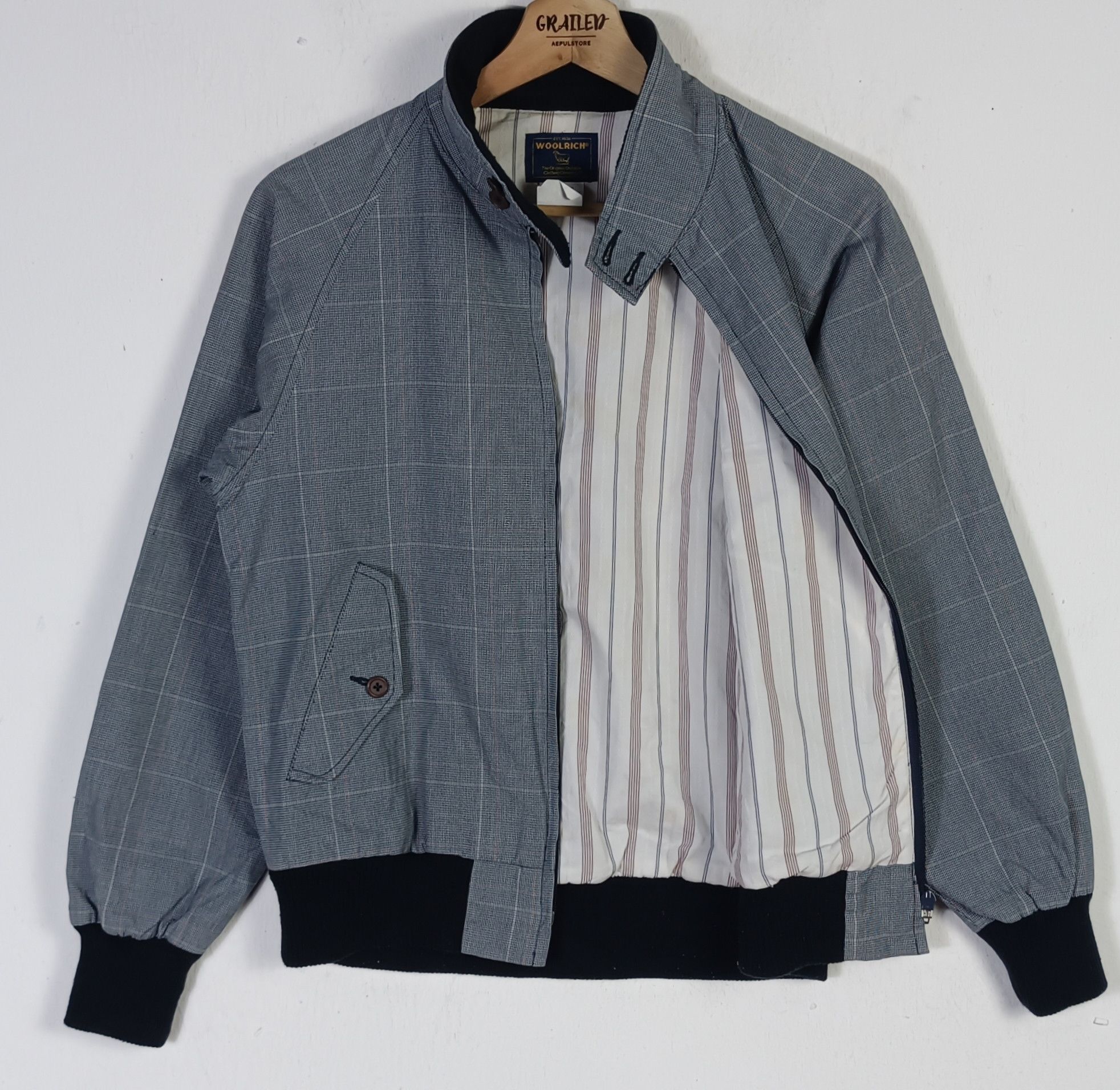 Woolrich Woolen Mills Vintage Woolrich Hickory Bomber Jacket Size US M / EU 48-50 / 2 - 2 Thumbnail