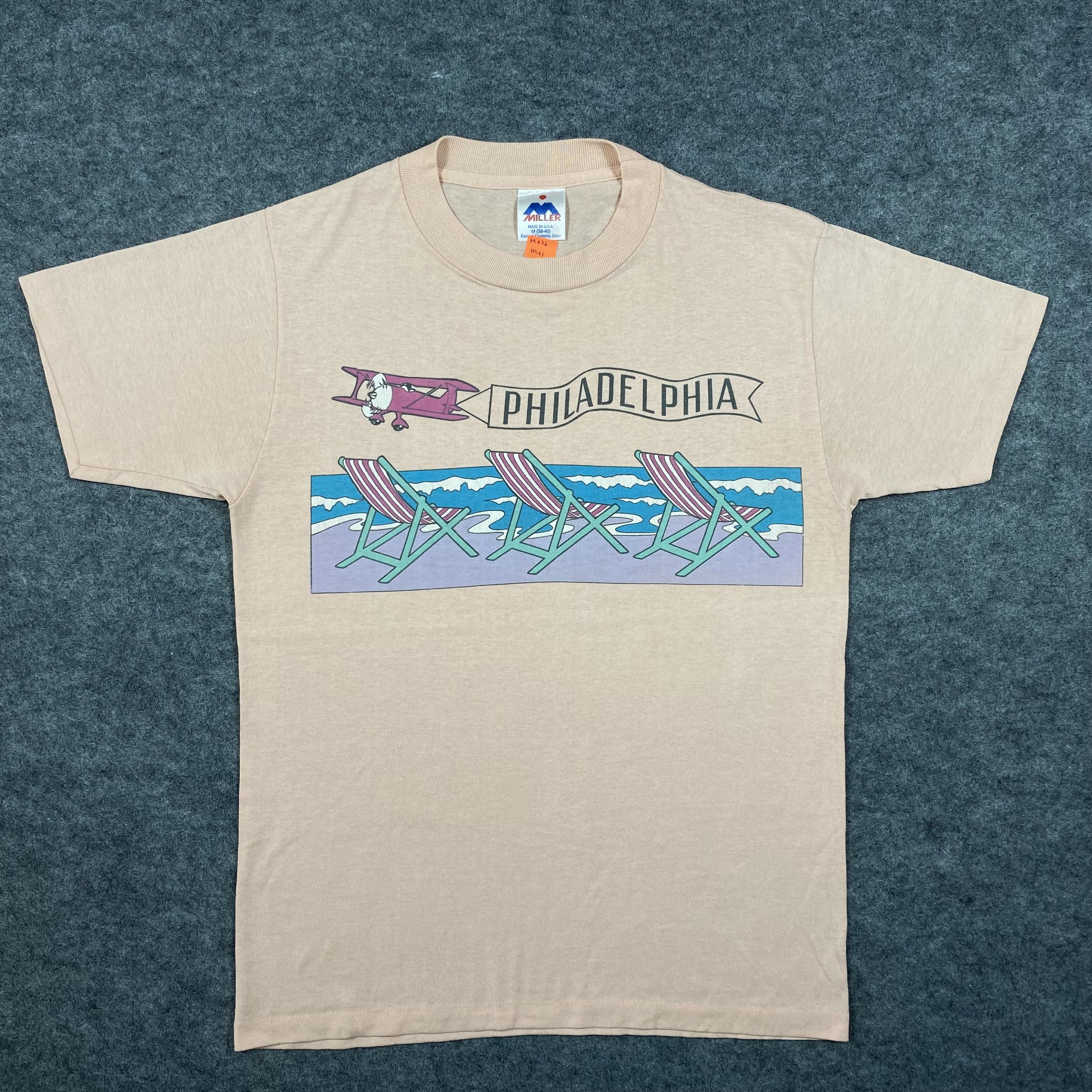 Vintage Vintage 80s Philadelphia Beach "Plane Banner" T-Shirt-M041 Size US M / EU 48-50 / 2 - 1 Thumbnail
