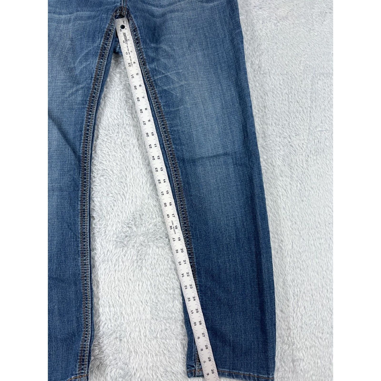 Vintage Vintage Seven7 Women’s Blue Denim Straight Leg Jeans 33x30 Low Rise Cotton Blend Size 24" / US 00 / IT 34 - 7 Thumbnail