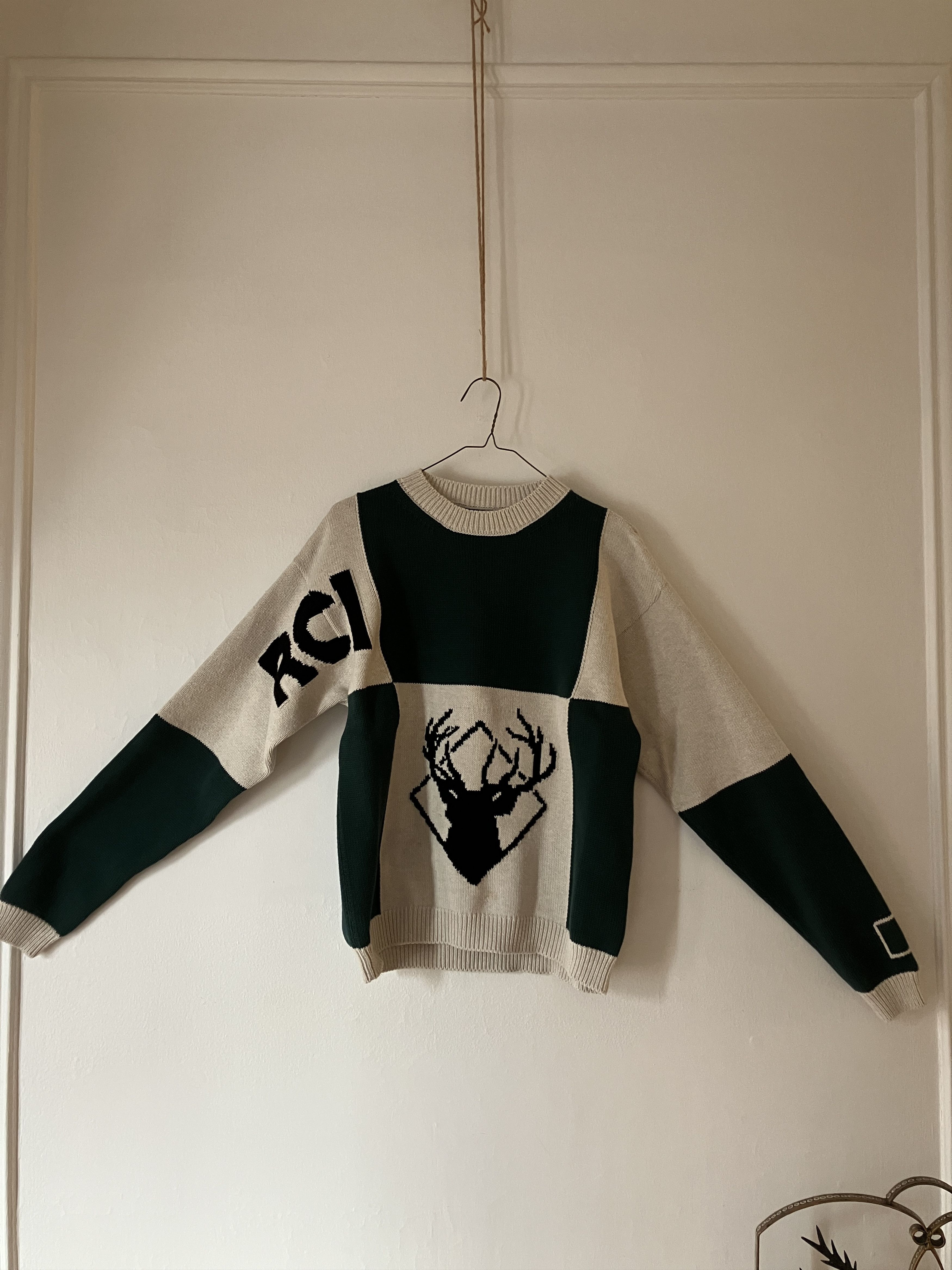 Reese Cooper Reese Cooper Checked Deer Sweater Size US S / EU 44-46 / 1 - 2 Thumbnail