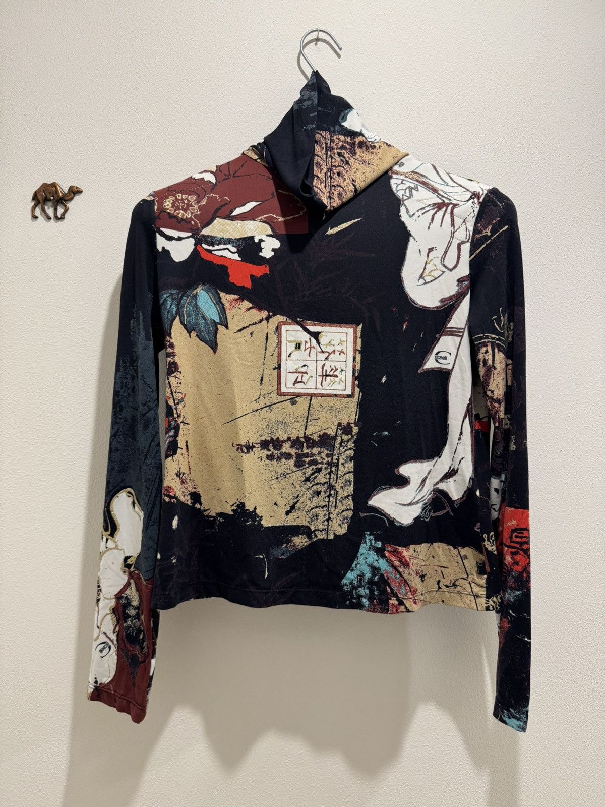 Japanese Brand × Just Cavalli × Vintage Vintage Rare Just Roberto Cavalli Geisha print blouse long Size L / US 10 / IT 46 - 1 Thumbnail