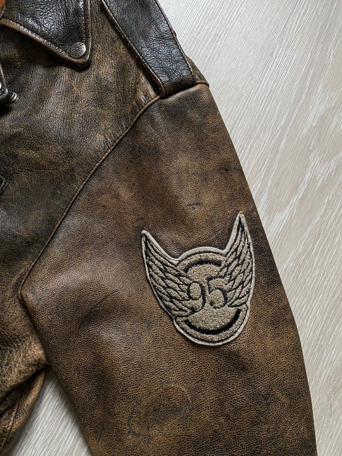 Vintage VINTAGE BIKER LEATHER JACKET BENNY WILSON DAYTONA LA USA Size US L / EU 52-54 / 3 - 7 Thumbnail