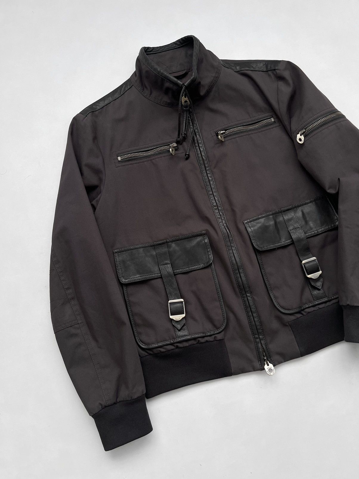 Bally Bally Canvas Leather Trimmed Brown Cargo Bomber Jacket Size US L / EU 52-54 / 3 - 6 Thumbnail