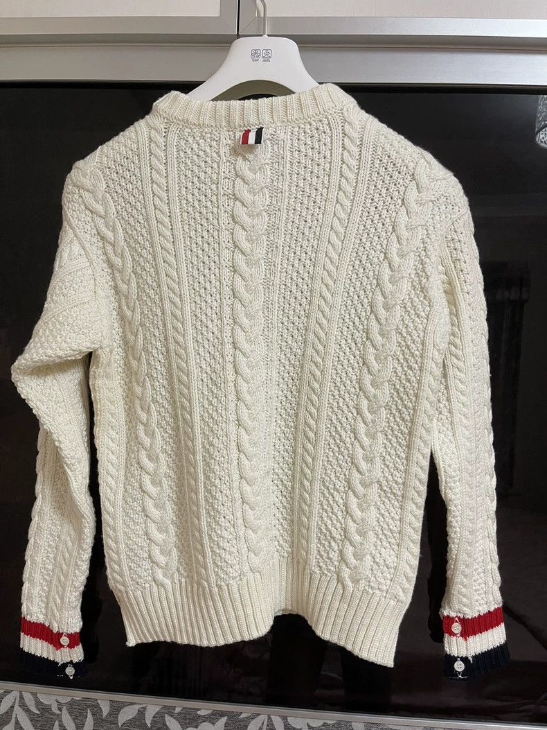 Thom Browne Thom browne White wool sweater 2504-Nextarrow Size US M / EU 48-50 / 2 - 3 Thumbnail