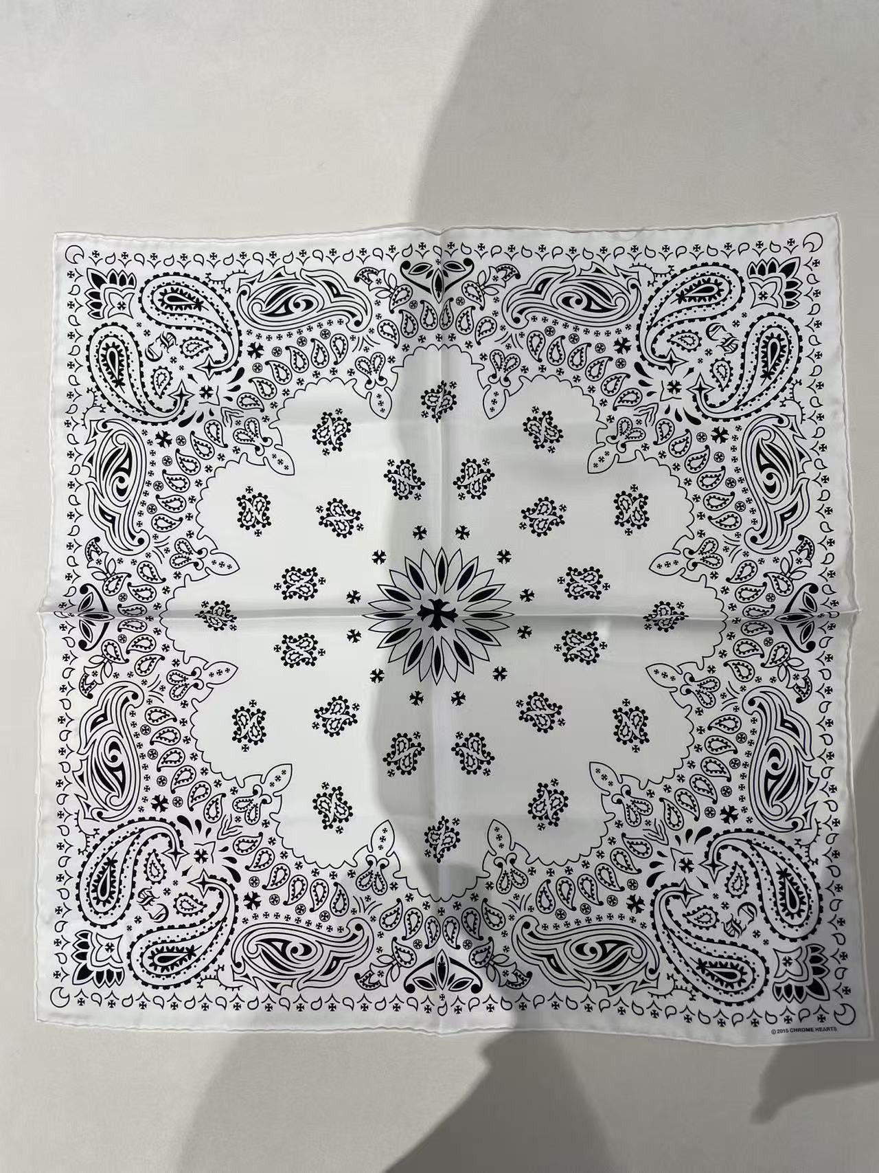 Chrome Hearts Chrome Hearts White Paisley Bandana Silk Scarf Size ONE SIZE - 5 Thumbnail