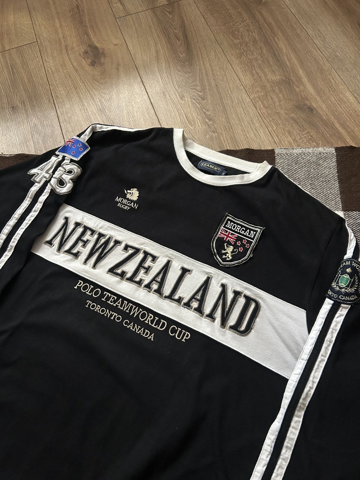 Other Vintage New Zealand Morgan rugby polo team 43 jersey mens Size US XL / EU 56 / 4 - 3 Thumbnail
