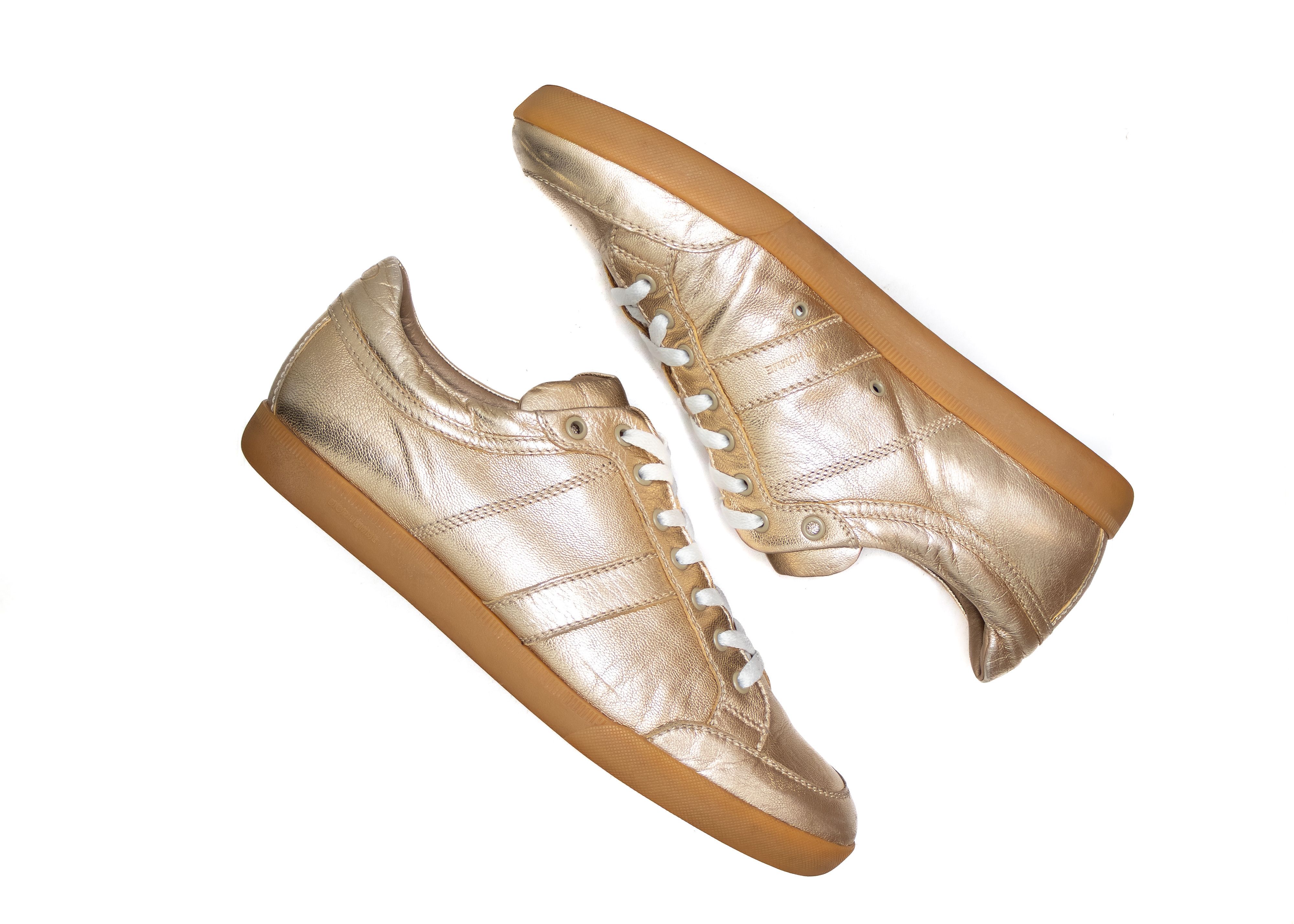 Dior × Hedi Slimane RARE VTG Dior B16 by Hedi Slimane Gold Sneaker Size US 10 Size US 10 / EU 43 - 2 Thumbnail