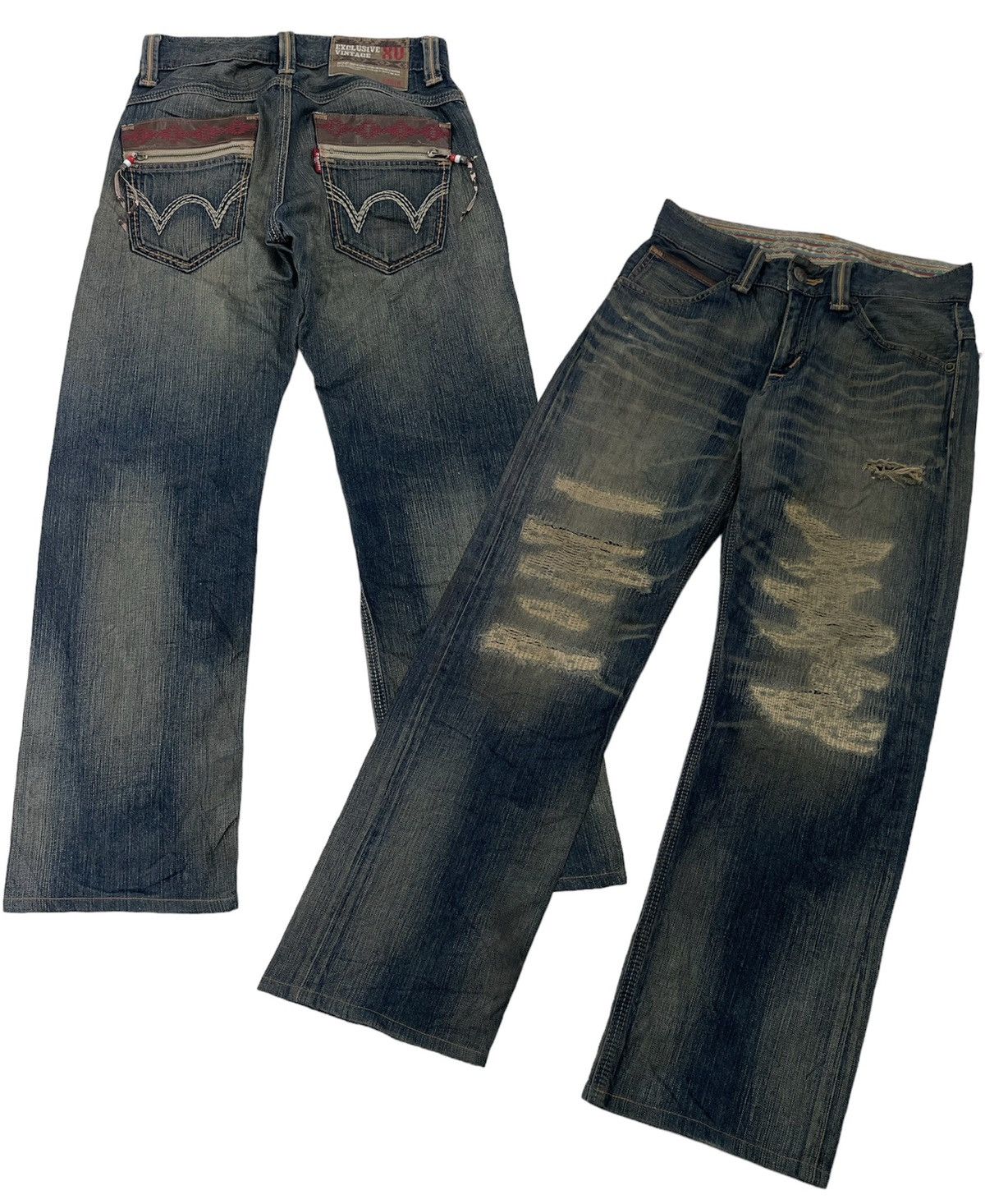 Vintage Edwin Distressed & Repair Rusty Denim Jeans