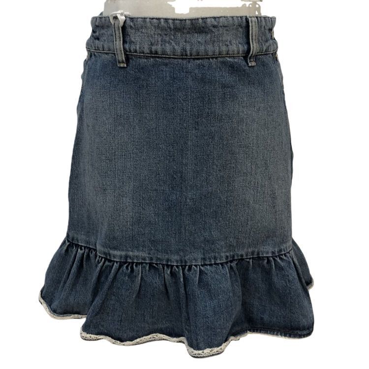 Miu Miu Miu Miu Ruffle Denim Midi Skirt Size 40 Size 27" / US 4 / IT 40 - 1 Thumbnail