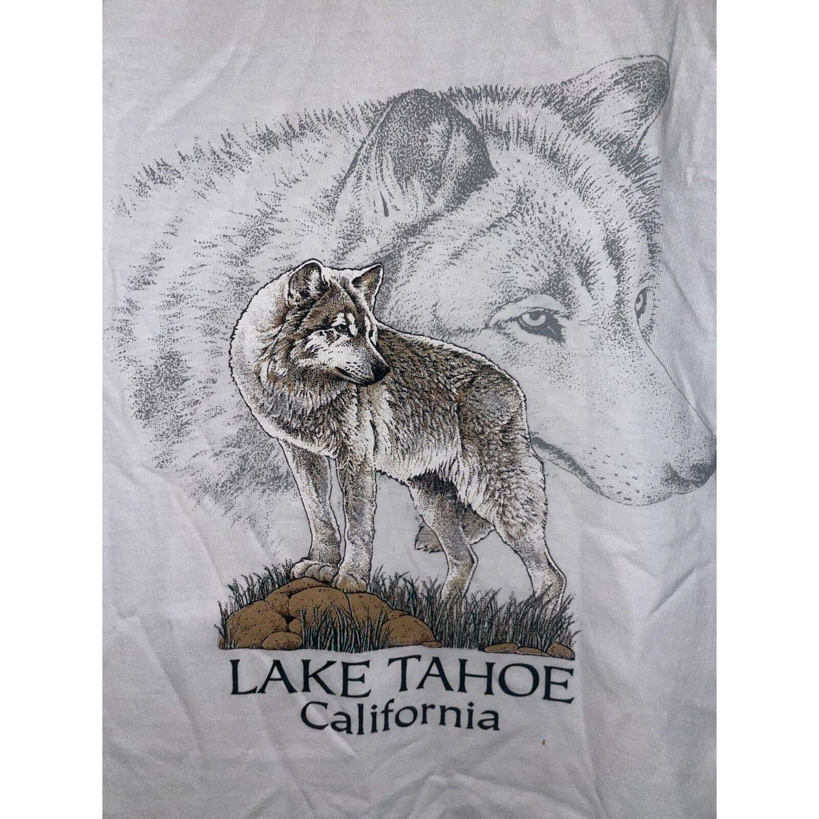 Jerzees Vintage Wolf Shirt Lake Tahoe California Wolves Summer Tee Size US XL / EU 56 / 4 - 5 Thumbnail