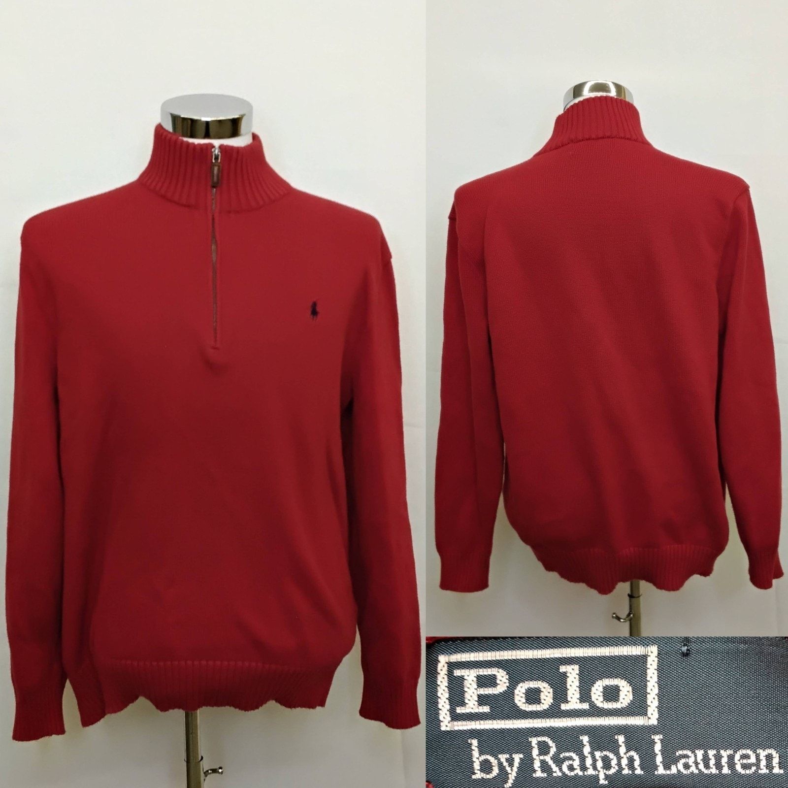 Polo Ralph Lauren Polo Ralph Lauren 1/4 Zip Sweater Men's XL Red Vintage Size US XL / EU 56 / 4 - 1 Thumbnail