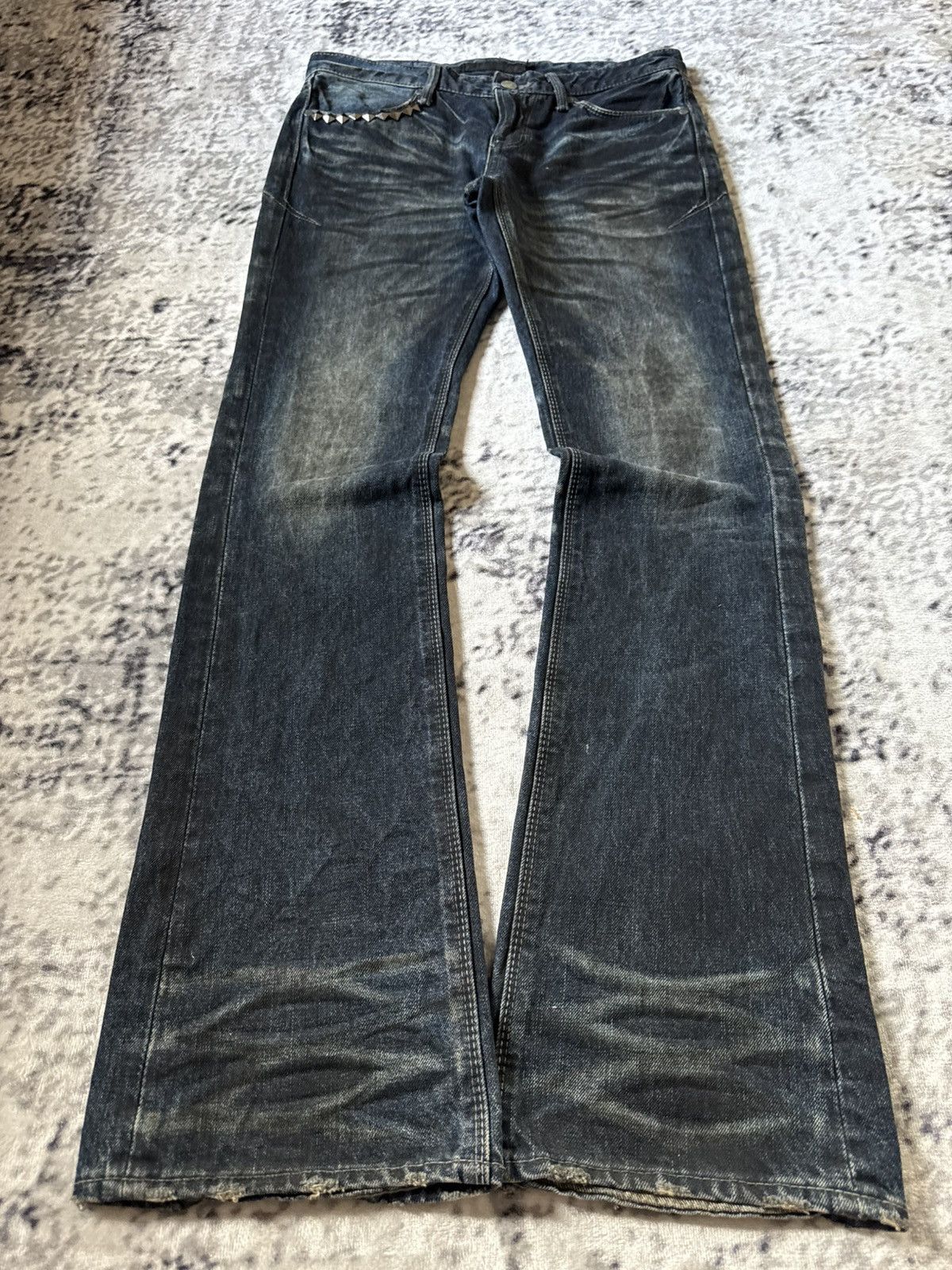 GOSTAR DE FUGA Fuga Japan Shadow Wash Coated Claw Mark Flared Jeans Size US 30 / EU 46 - 1 Thumbnail