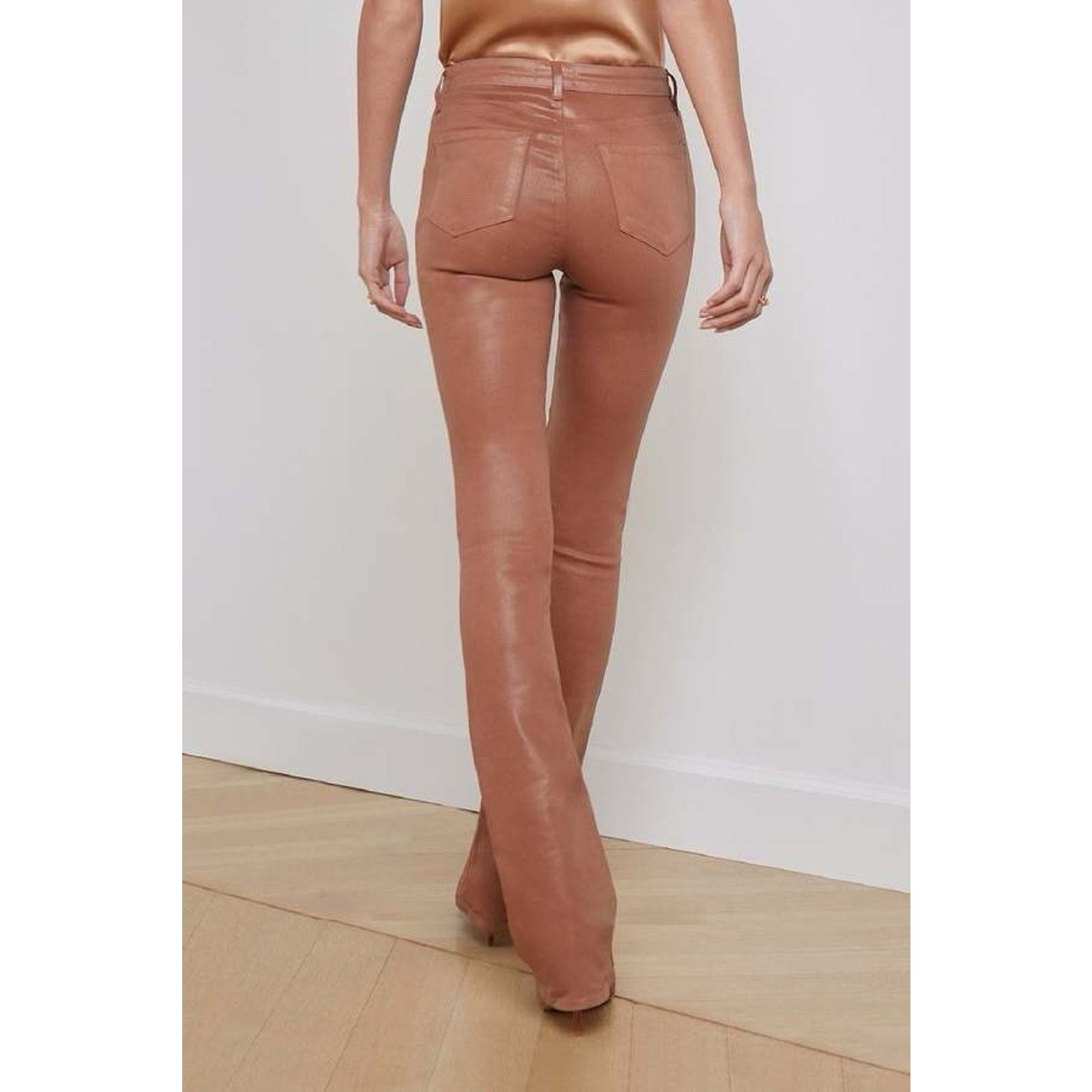 L'AGENCE L’Agence (25) Selma High Rise Baby Bootcut Coated Pants Size 25" / US 0 / IT 36 - 4 Thumbnail