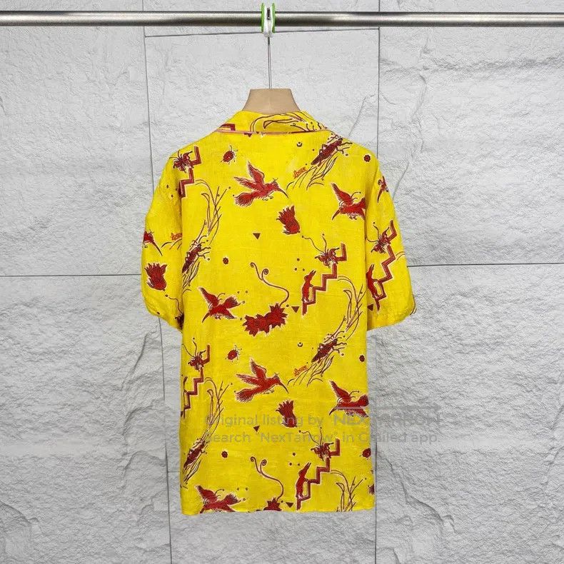 Loewe Loewe Yellow Animal Print Lapel Single-breasted Shirt Size US L / EU 52-54 / 3 - 2 Thumbnail