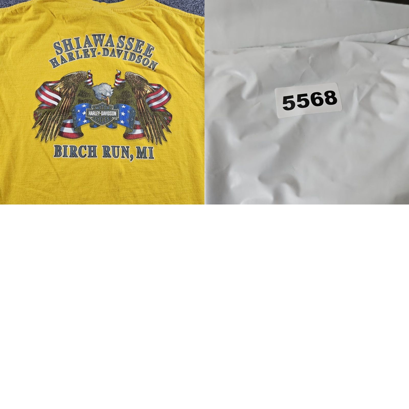 Harley Davidson VINTAGE Harley-Davidson Shirt Mens Medium Yellow Throttle It Out Birch Run Biker Tee Size US M / EU 48-50 / 2 - 8 Thumbnail