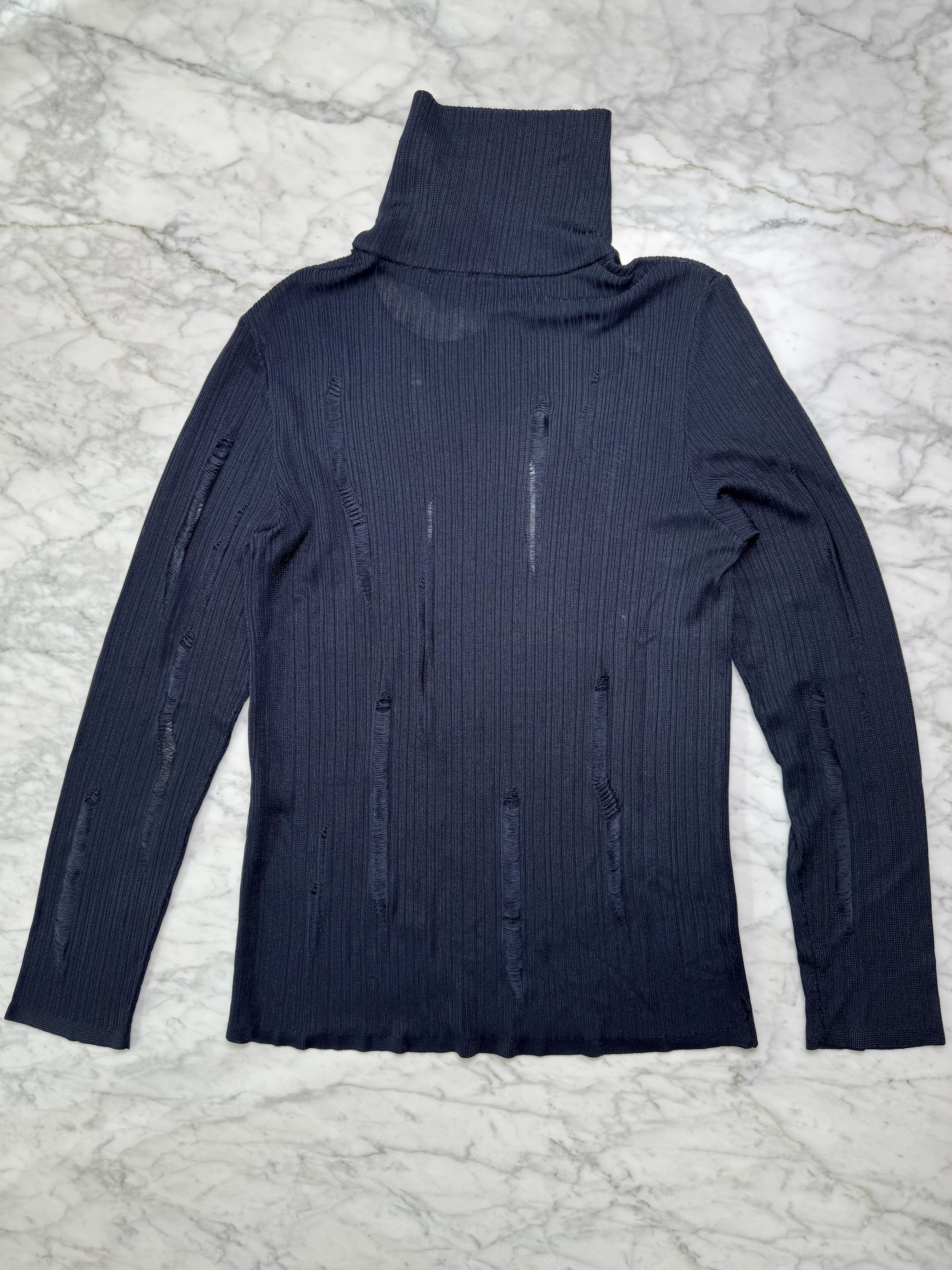 LGN LOUIS GABRIEL NOUCHI Navy Cutout Turtleneck Size US L / EU 52-54 / 3 - 5 Thumbnail
