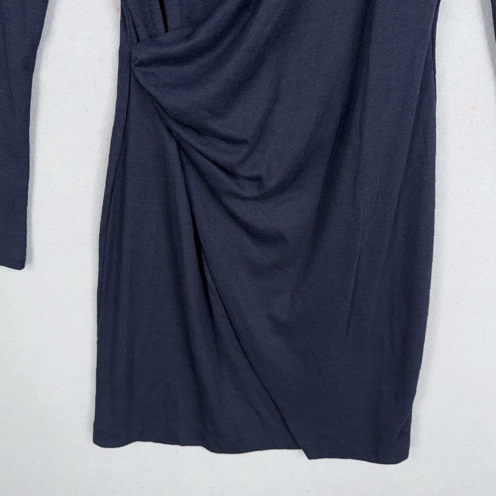 Banana Republic Banana Republic Dress Womens Small Blue Long Sleeve Twist Front Wrap Sheath Dress Size S / US 4 / IT 40 - 3 Thumbnail