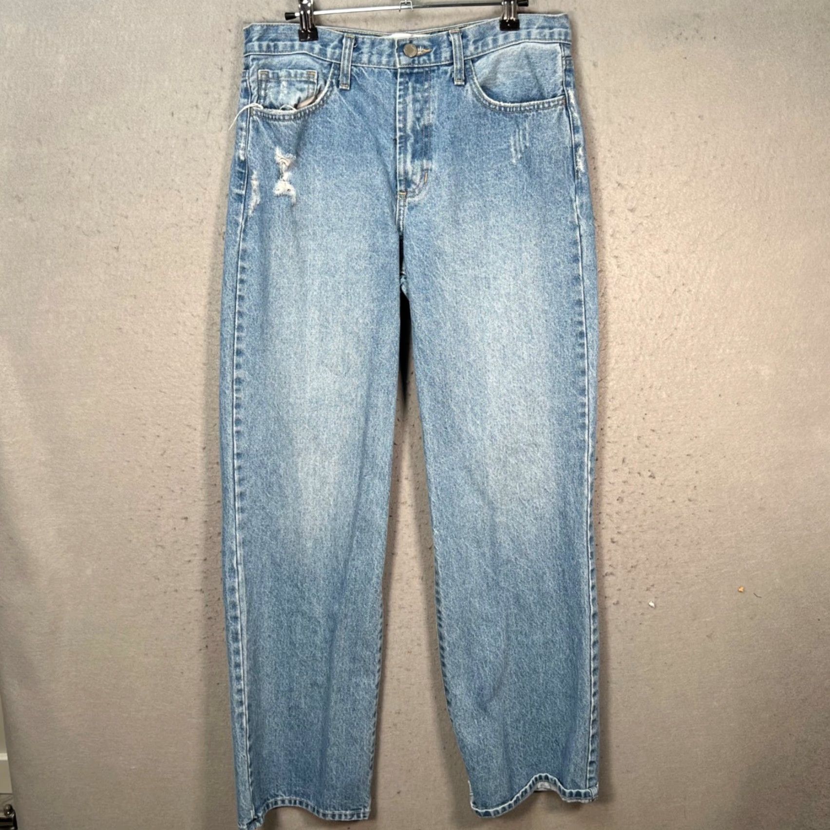 Denime Just Black Denim Jeans Womens Size 29 High-Waisted Distressed Light Wash Blue Silk? Size 29" - 2 Thumbnail