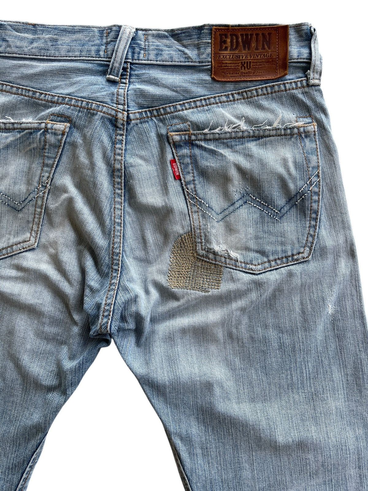 Vintage Vintage Edwin EV Distressed Patchwork Denim Size US 33 - 10 Thumbnail
