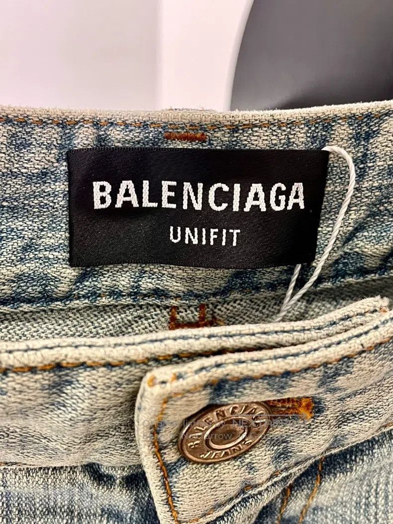 Balenciaga Balenciaga size L Mixed Shirt Button Straight Loose Blue D Size US 27 - 4 Thumbnail