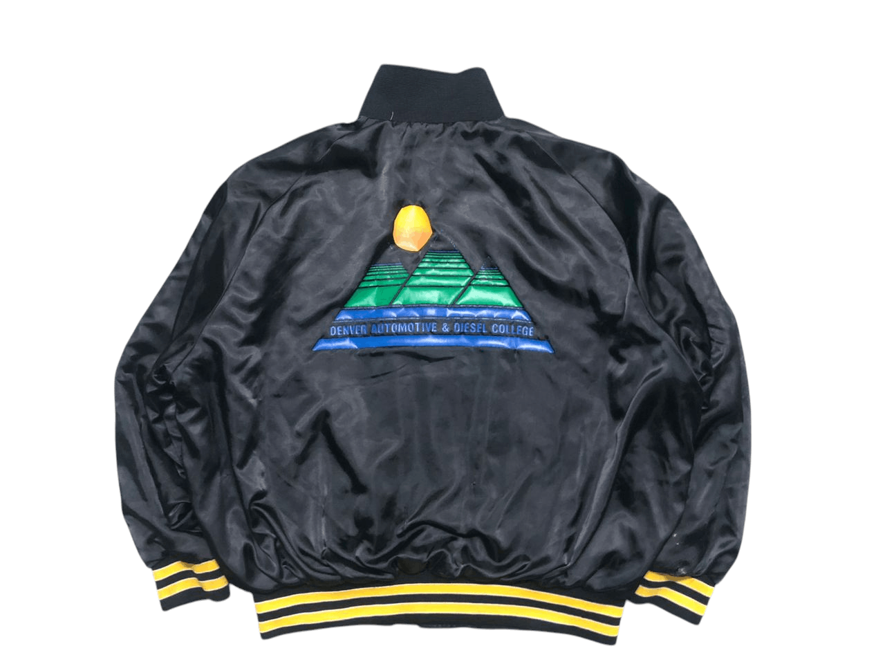 Vintage Vintage 80s Aristo Jac Sattin Bomber Jacket Distressed Size US L / EU 52-54 / 3 - 1 Thumbnail