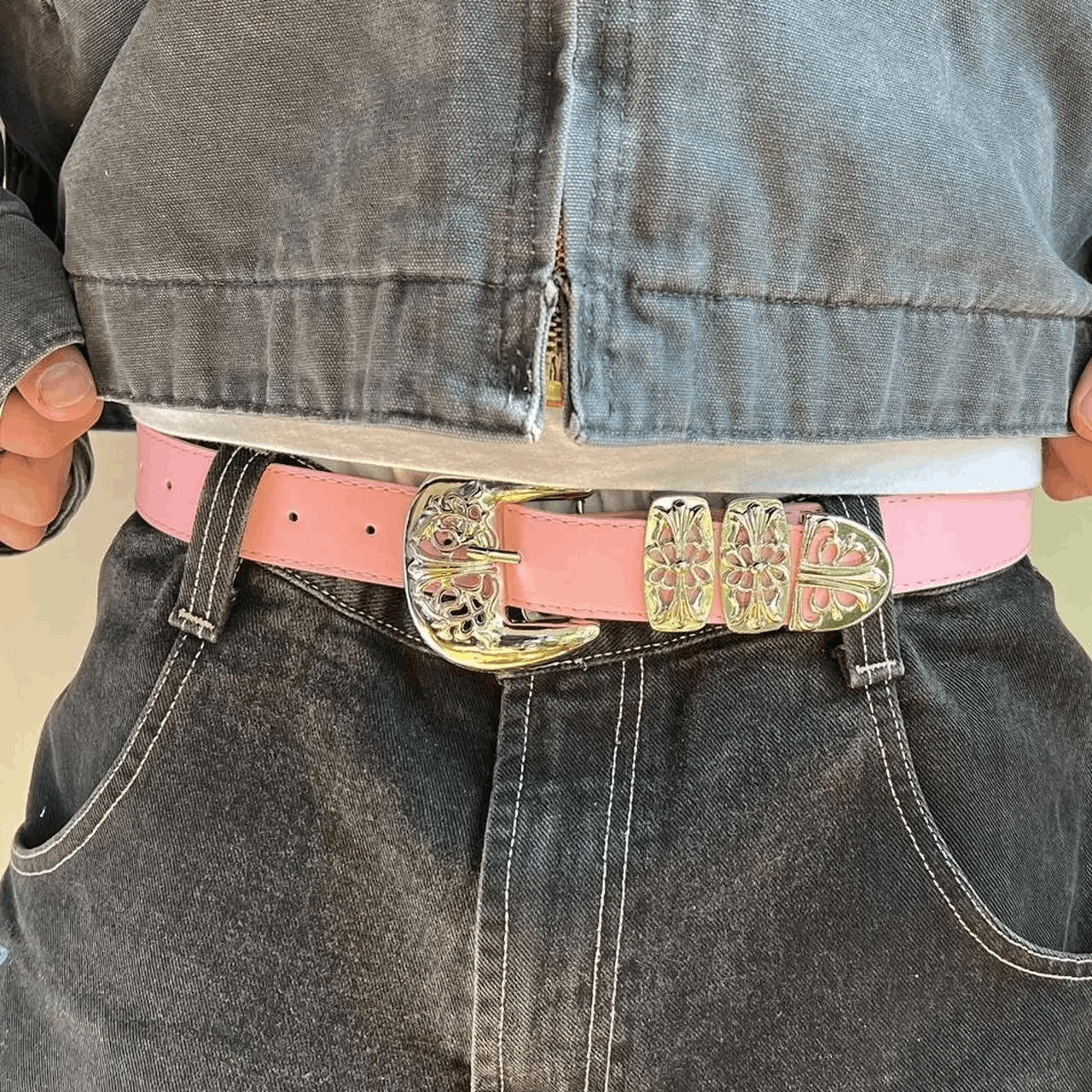 Cowboy Equipment vintage buckle pink american western design belt Size ONE SIZE - 5 Thumbnail